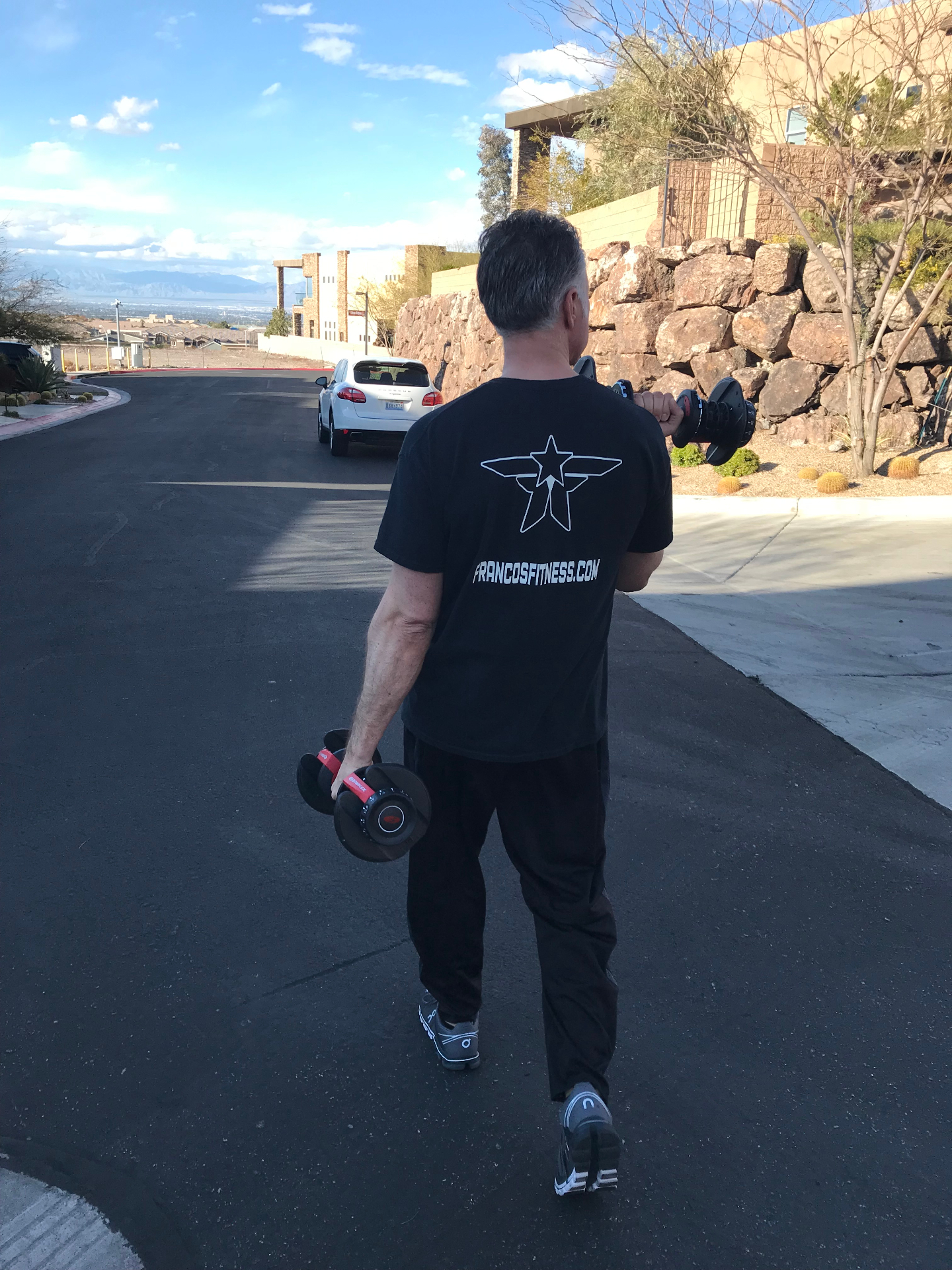 Dumbbell walking workout